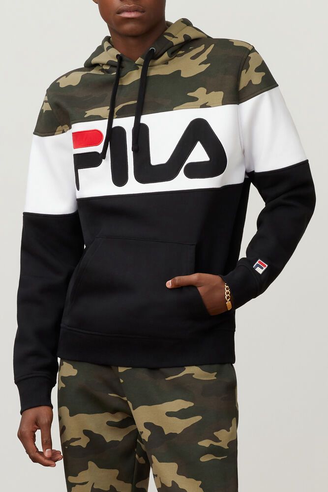 Fila Hoodie Grand-slam Mens Black - India VWQ-182063